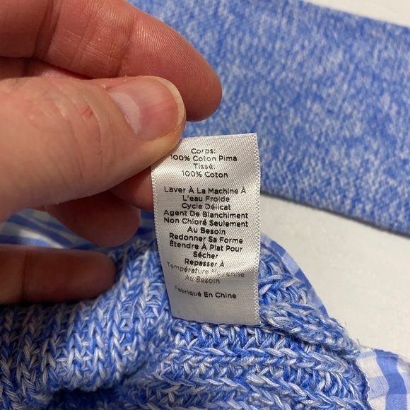 Talbots Petites Womens Pima Cotton Pullover Faux Layered Sweater Size PS Preppy - Picture 6 of 9